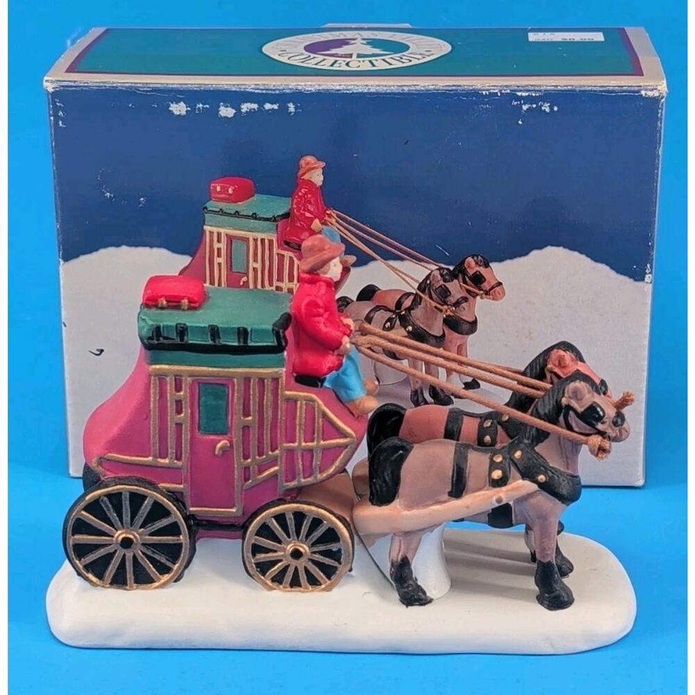 VTG Christmas Valley STAGE COACH Figurine Seasonal Specialties 1995 w/ Box